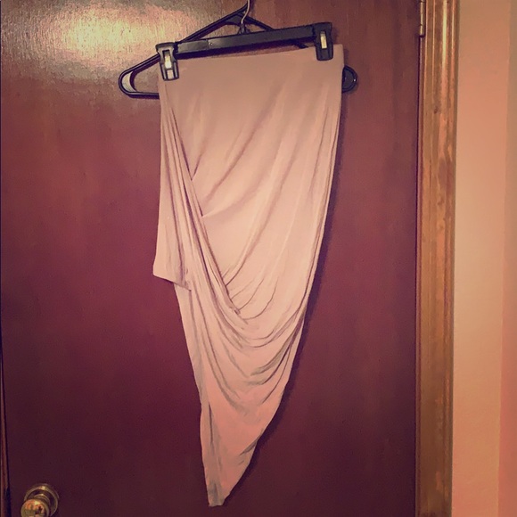 Taupe Asymmetrical Skirt - Picture 1 of 1